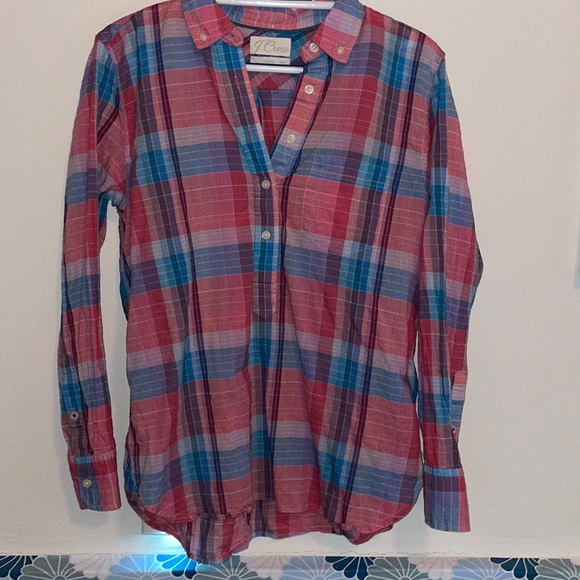Re-Imagined by J. Crew Classic Popover Half-Button, Long Sleeve Top, Size S - Picture 5 of 15